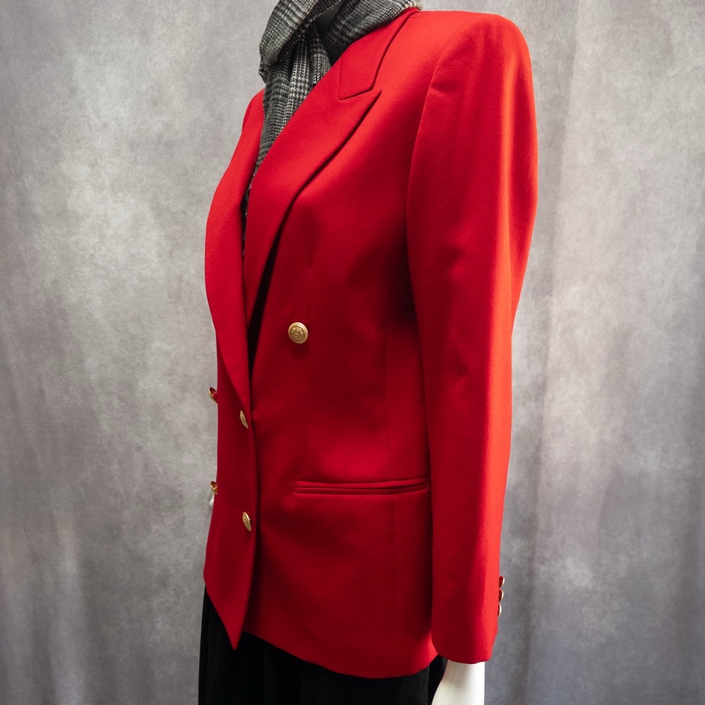 Vintage Pendleton Red 100% Virgin Wool Double Breasted Blazer Jacket, size 12 - Picture 2 of 9